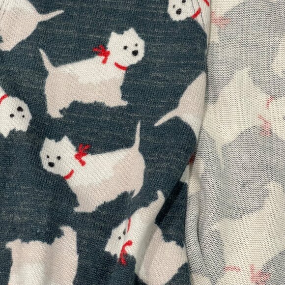 Lularoe Joy Long Vest Women's Size Large Duster, Cardigan Sweater Scottie Dog‎ - Picture 9 of 10